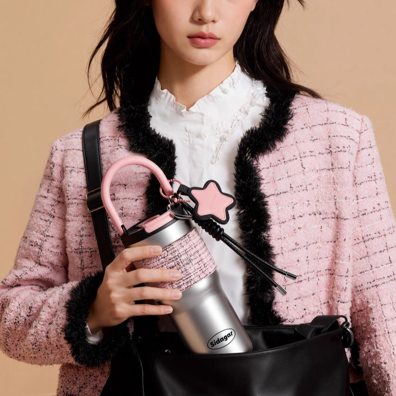 Sidagar COCO Insulated Stainless Steel Tumbler with Fashion Tweed Sleeve
