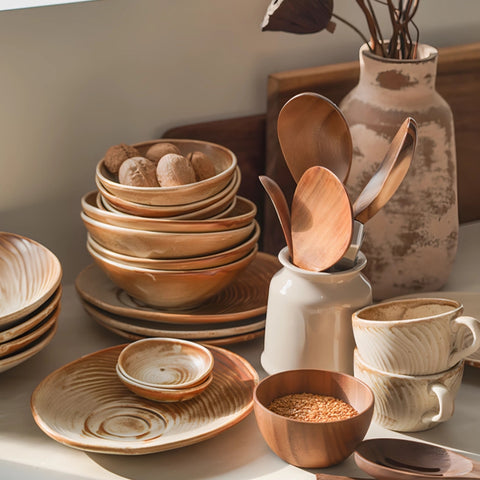 ALANIZ Year-Ring Stoneware Dinnerware Set