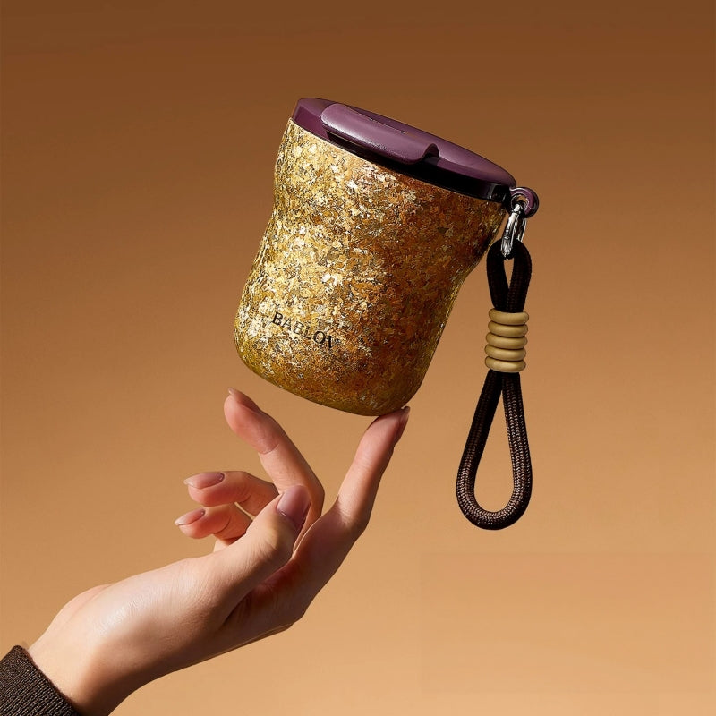 Bablov Pure Titanium Travel Coffee Cup with Carry Strap – 240ml