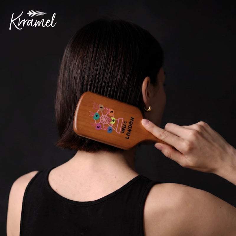 KRRAMEL Maple Wood Cushion Hair Brush Gift Set