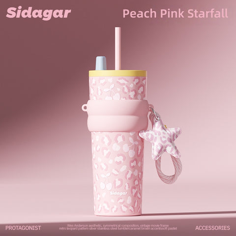 Sidagar Aurora Leopard 710ml Ceramic-Lined Straw Tumbler