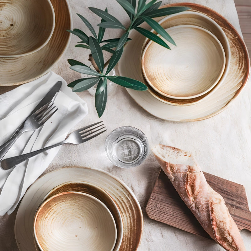 ALANIZ Year-Ring Stoneware Dinnerware Set