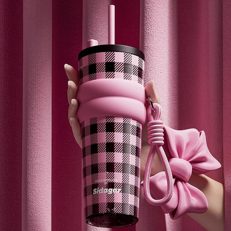 Sidagar Butterfly Dream Insulated Tumbler with Bow and Silicone Sleeve