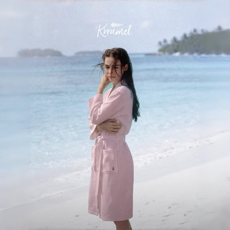KRRAMEL Chenille Series Waffle Weave Kimono Bathrobe for Women