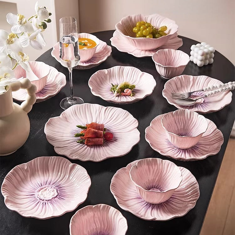 Modern Housewife Pansy Series Ceramic Dinnerware Set