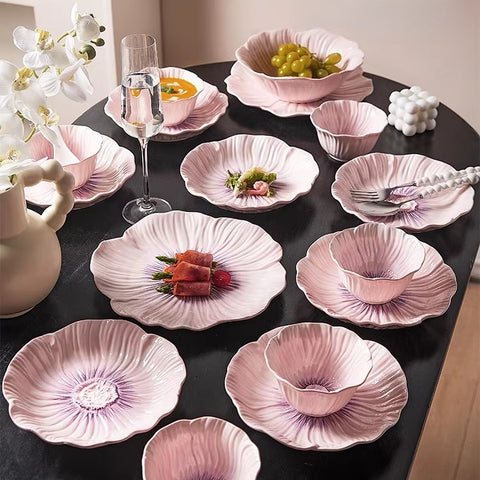 Modern Housewife Pansy Series Ceramic Dinnerware Set