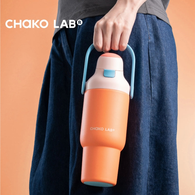 CHAKOLAB Linba Cup 870ml Insulated Straw Tumbler with Carry Handle