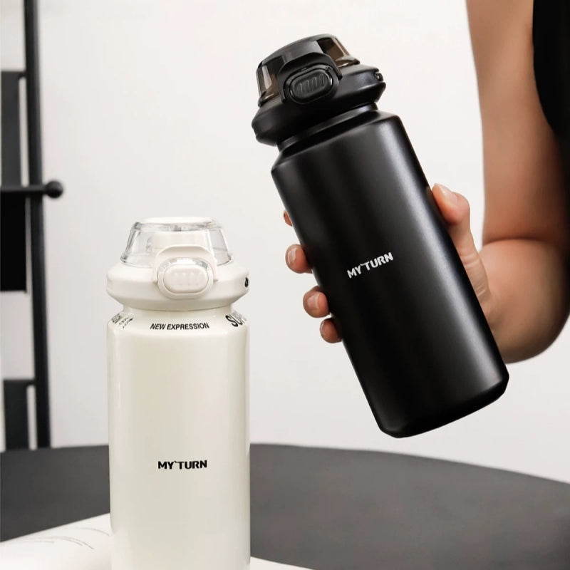 MYTURN 630ml Thermal Flask with Zinc Alloy Pop Lid