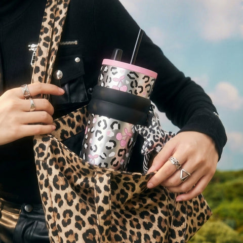 Sidagar Aurora Leopard 710ml Ceramic-Lined Straw Tumbler
