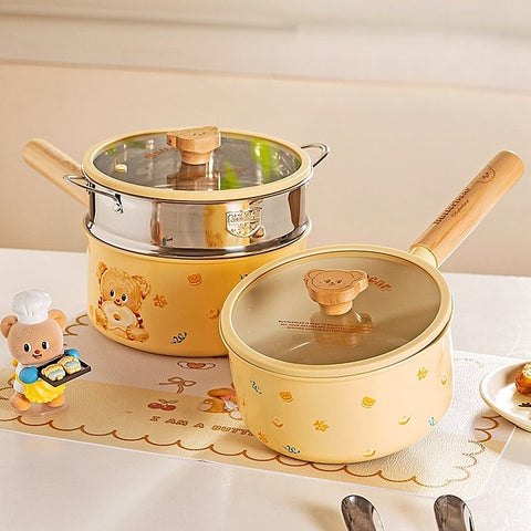 MDZF Butter Bear Titanium Ceramic Non-Toxic Non-Stick Milk Saucepan Pot 