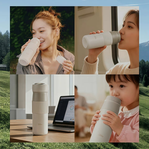 Beneunder Thermal Mug with 8s Rapid Cooling | Dual Chamber Insulated Bottle