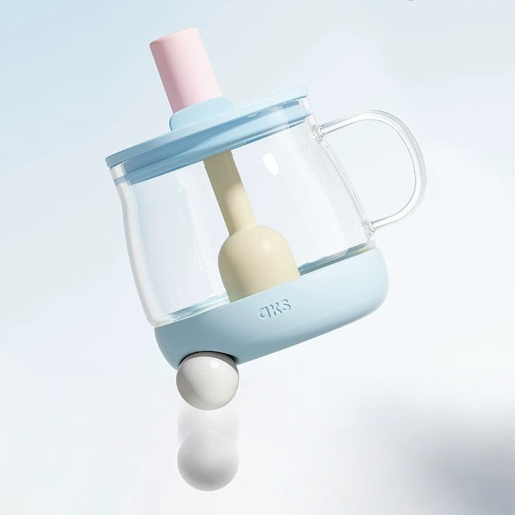 AKS Yunduodun 640ml Large Glass Tumbler: 6-in-1 Hydration Station with Tea Filter & Phone Stand