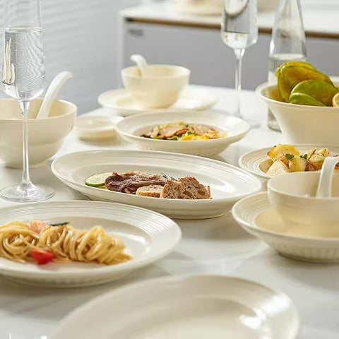 Modern Nordic Brushed Ceramic Dinnerware Set