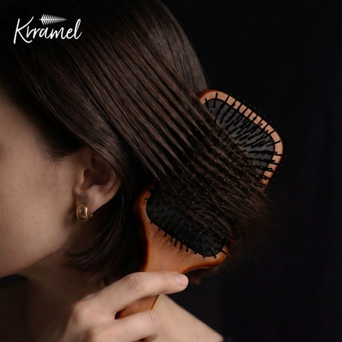 KRRAMEL Maple Wood Cushion Hair Brush Gift Set