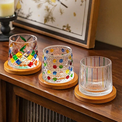 Modern Housewife Painted Spinning Whiskey Glass Gift Set