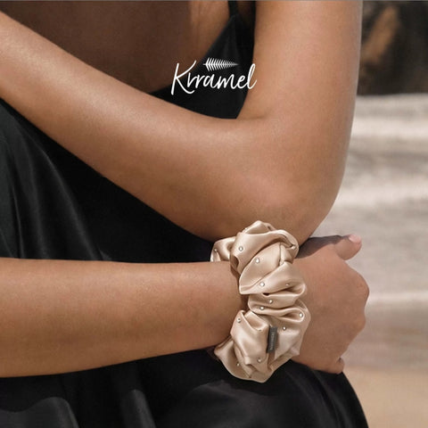 KRRAMEL 22 Momme 100% Mulberry Silk Scrunchie