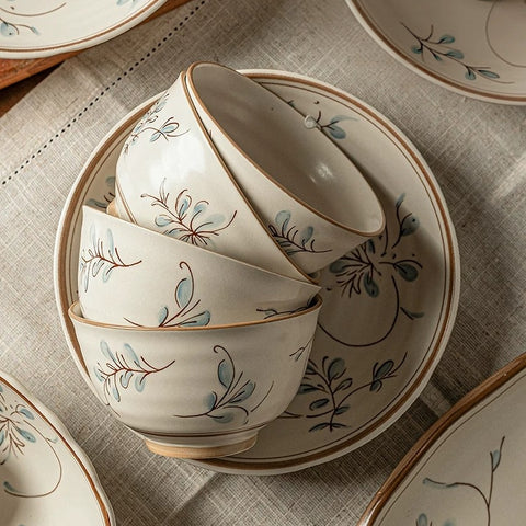 Modern Sweet Home Bluegrass Series Vintage Ceramic Dinnerware