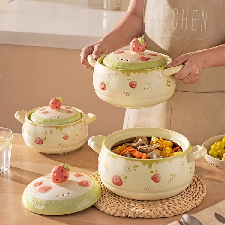 Modern Housewife Strawberry Clay Pot