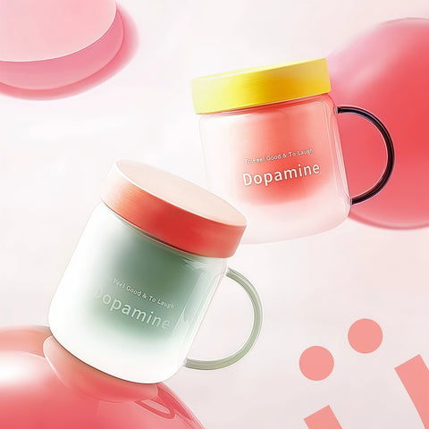 PAOPAO Cup 500ml Dopamine Glass Mug with Ceramic Liner & Tea Separation