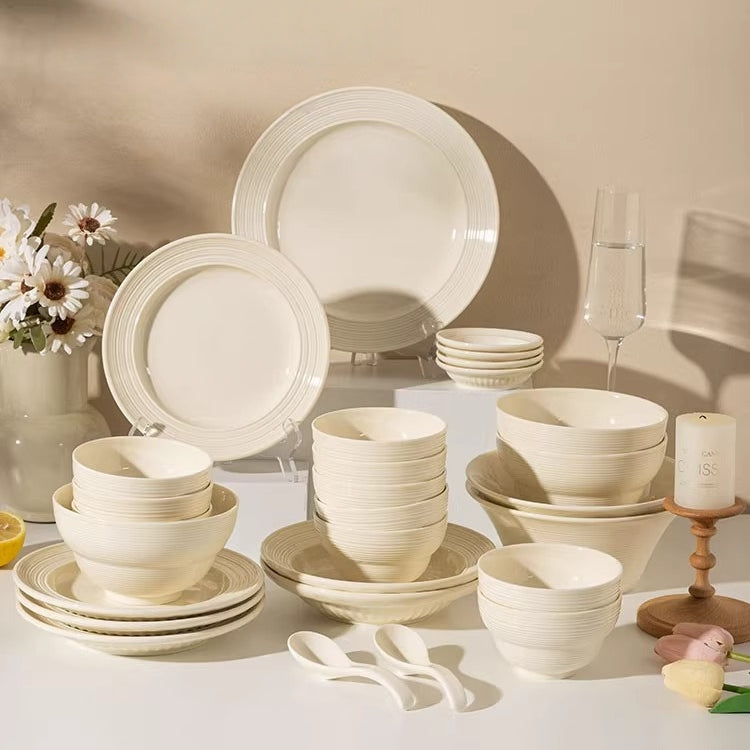 Modern Nordic Brushed Ceramic Dinnerware Set