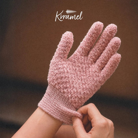 KRRAMEL GLOW POLISH Exfoliating Gloves for Sensitive Skin