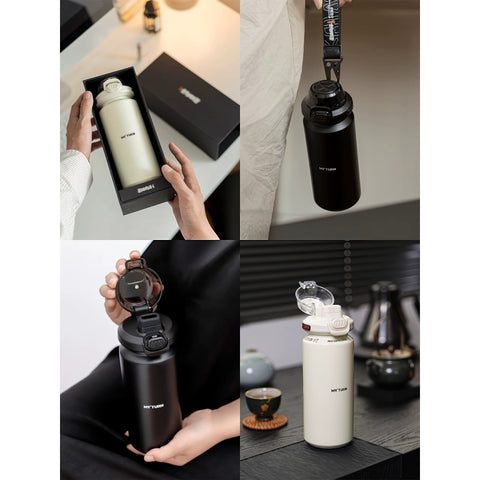 MYTURN 630ml Thermal Flask with Zinc Alloy Pop Lid