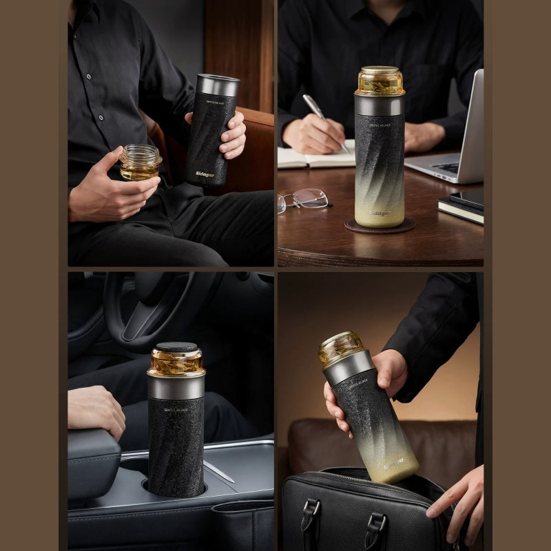 Sidagar 340ml Pure Titanium Tea Infuser Bottle Gift Set