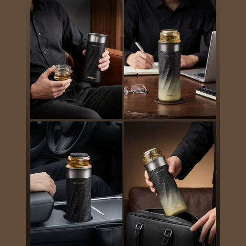 Sidagar 340ml Pure Titanium Tea Infuser Bottle Gift Set