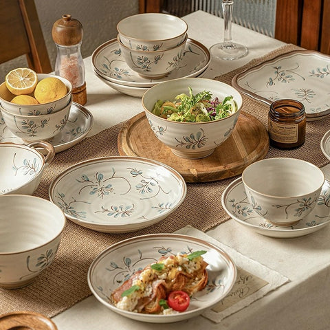 Modern Sweet Home Bluegrass Series Vintage Ceramic Dinnerware