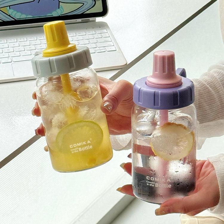 COMIKA INS Summer Tritan Water Bottle – 450ML Leak-Proof Straw Sippy Cup