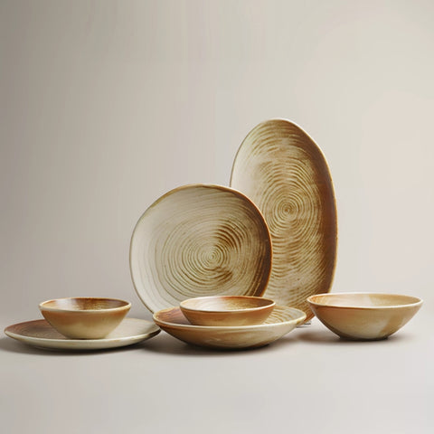 ALANIZ Year-Ring Stoneware Dinnerware Set