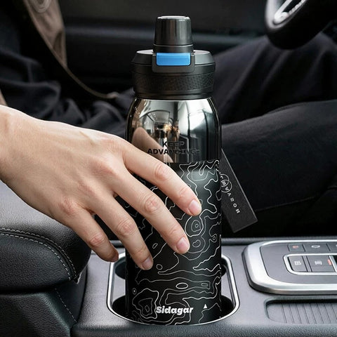Sidagar 580ml Insulated Sports Bottle with Dual-Drink Lid