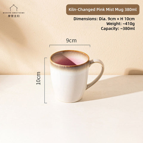 MONAZONE Pink Mist Kiln-Changed Ceramic Dinnerware