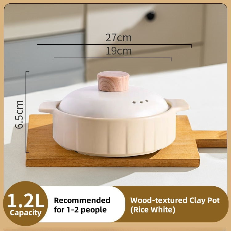 MDZF Sweet Home Softwood Series Casserole – 320°C Heat-Resistant Ceramic Pot with Cork Lid