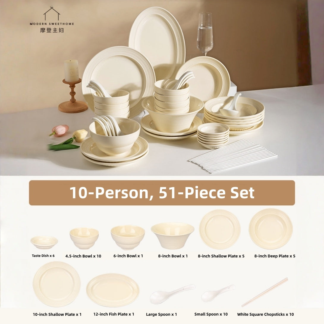 Modern Nordic Brushed Ceramic Dinnerware Set - Microwave & Oven Safe, Elegant Minimalist Tableware Collection