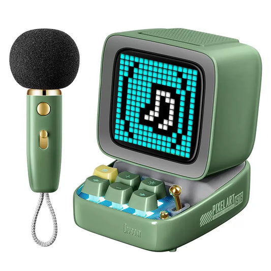 Divoom Ditoo-Mic Mini Pixel Art Bluetooth Speaker with Karaoke Microphone