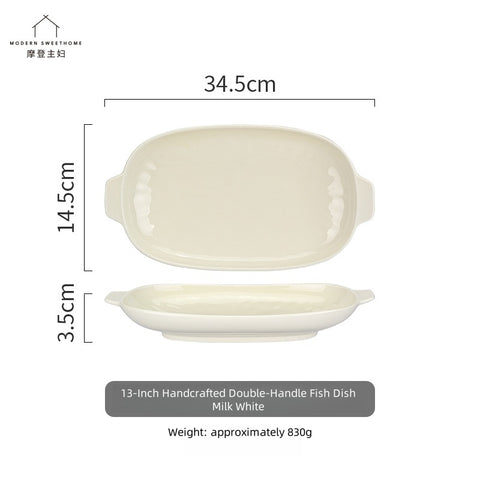 MDZF SWEET HOME Cream Style Ceramic Dinner Plates – Microwave & Oven Safe, Handcrafted Texture, Healthy Color Glaze