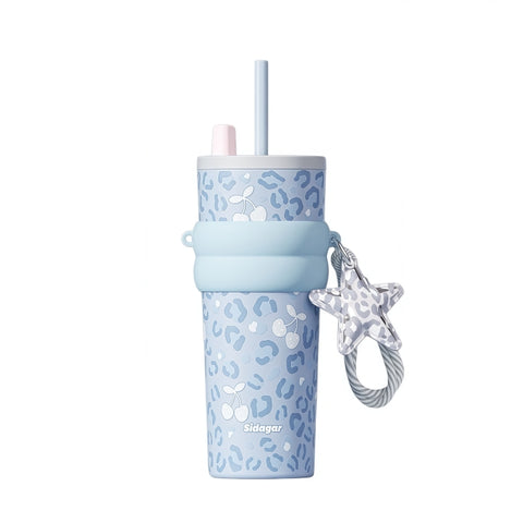 Sidagar Aurora Leopard 710ml Ceramic-Lined Straw Tumbler