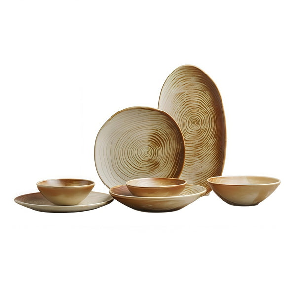 ALANIZ Year-Ring Stoneware Dinnerware Set