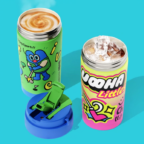 UOOHA dopamine coffee cup double drink straw cup six themes 490ml