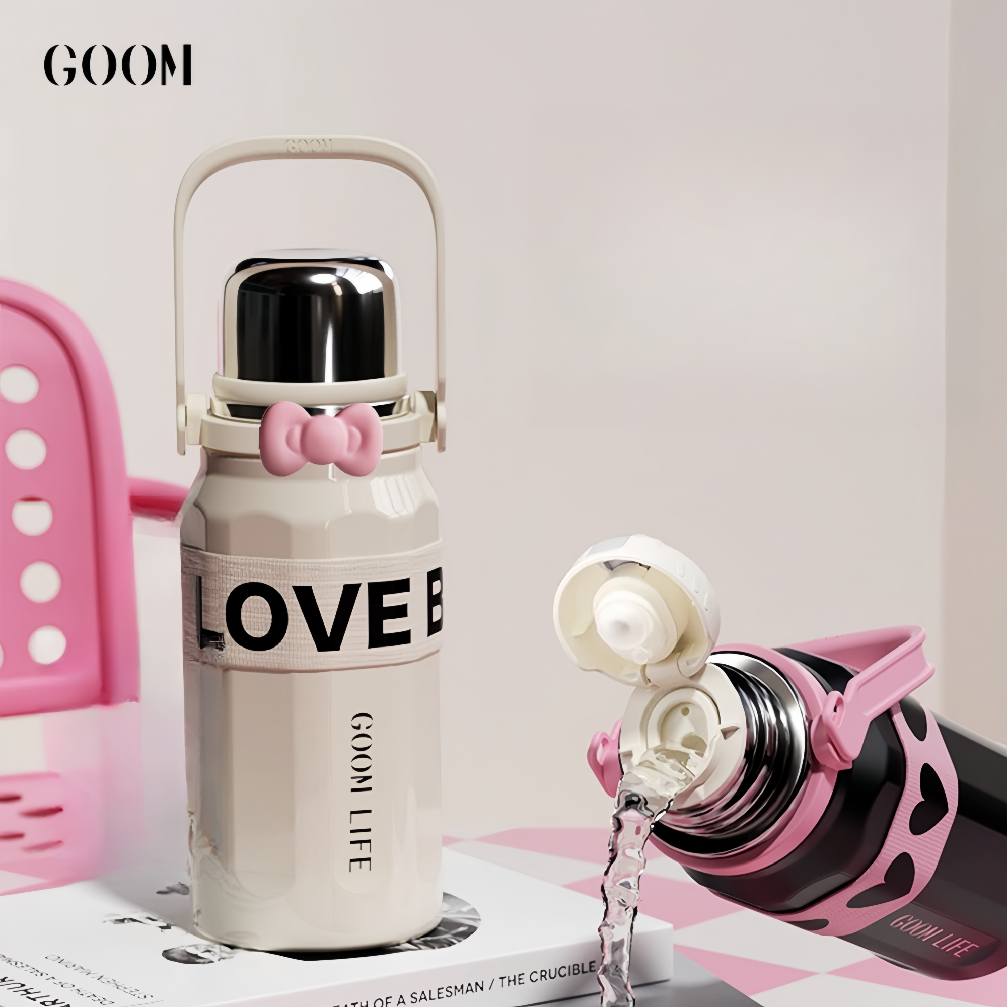 GOOM Thermos Flask Vacuum Large Capacity Cup Good-looking Water Bottle 900ml