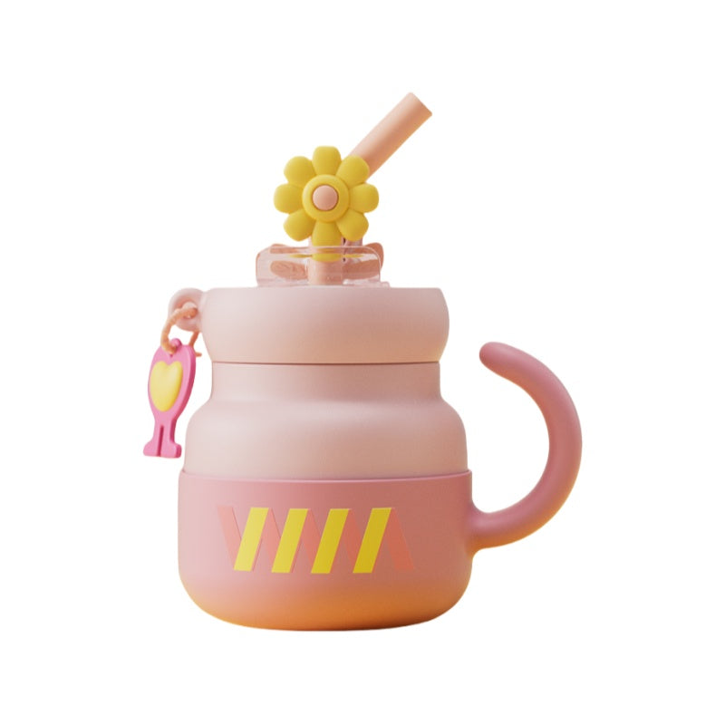 Cocosmile 24oz Rotating Flower Tumbler with Straw 