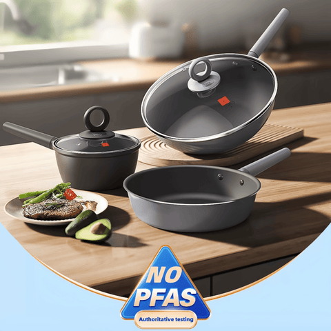 SANHE Non Stick Frying Pan & Wok with No Coating Iron Pot Uncoated Gas Stove Applicable