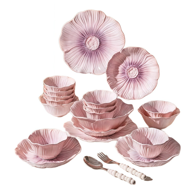 Modern Housewife Pansy Series Ceramic Dinnerware Set