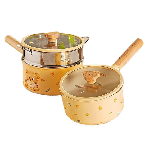 MDZF Butter Bear Titanium Ceramic Non-Toxic Non-Stick Milk Saucepan Pot 