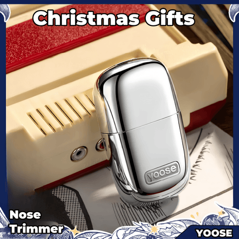 YOOSE Nose Hair Trimmer, IPX7 Waterproof, Type-C Rechargeable Nose Trimmer with Dust Protection Cap, Dual Edge Blade