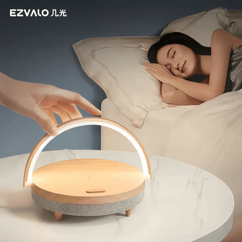 EZVALO Smart Music Table Lamp with Wireless Charger Bedside Led Night Light 4 in 1