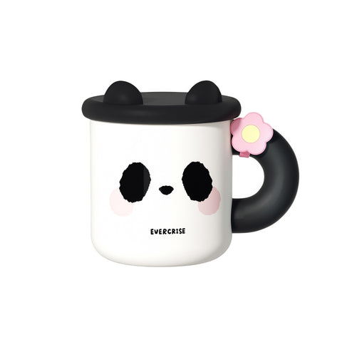 Evercrise Panda Cup Pair - 500ml Insulated Cute Animal Tumbler with Lid