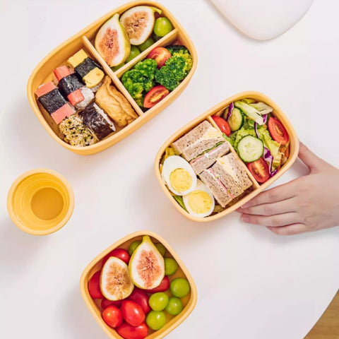SHUEHO Silicone Bento Box - Leakproof, Microwave & Freezer Safe