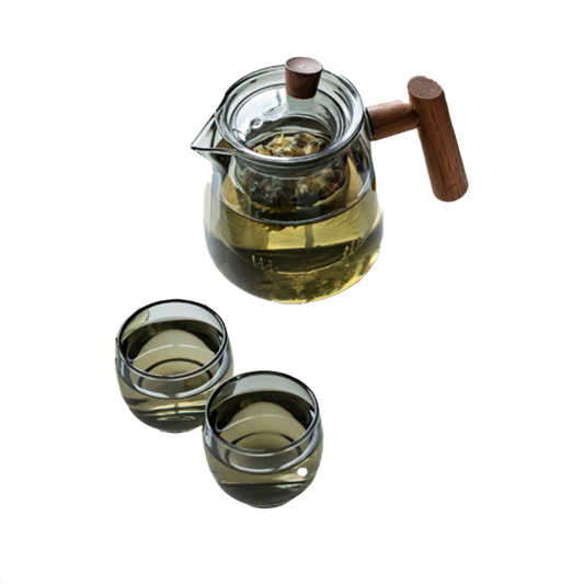 RANKE heat resistant glass tea pot & cups 5-pcs set